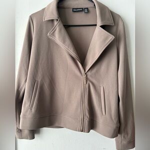 Nina Leonard Mauve Scuba Knit Full-Zip Jacket - Size S